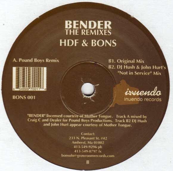 HDF & Bons - Bender (The Remixes) | Inuendo (BONS001)