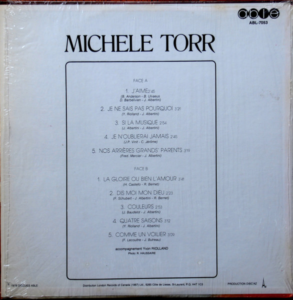 Michèle Torr - J'aime | Able (ABL-7053) - 2