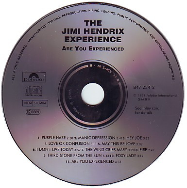 The Jimi Hendrix Experience - Are You Experienced | Polydor (847 234-2) - 3