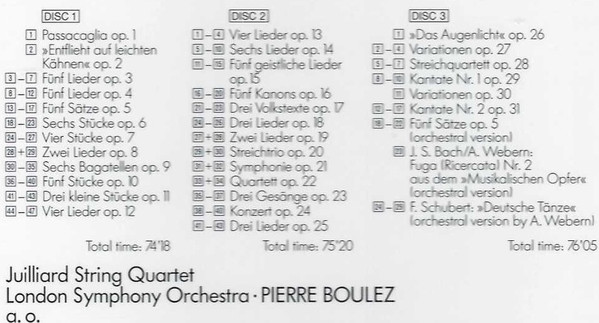 Anton Webern - Pierre Boulez - Complete Works Opp. 1-31 = Das Gesamtwerk = L'Œuvre Intégrale | Sony Classical (SM3K 45845) - 3 Anton Webern - Pierre Boulez - Complete Works Opp. 1-31 = Das Gesamtwerk = L'Œuvre Intégrale | Sony Classical (SM3K 45845) - 3