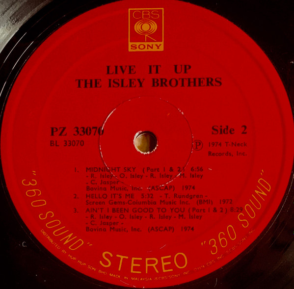 The Isley Brothers - Live It Up | CBS/Sony (PZ 33070) - 4