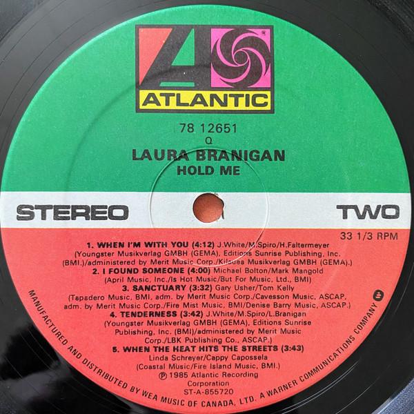 Laura Branigan - Hold Me [Vinyl] | Atlantic (78 12651) - 3