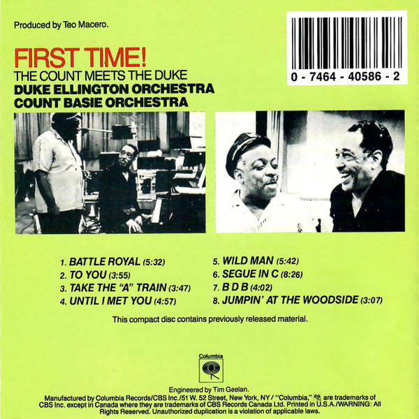 Duke Ellington And Count Basie - First Time! The Count Meets The Duke [CD] | Columbia (CK 40586) - 4