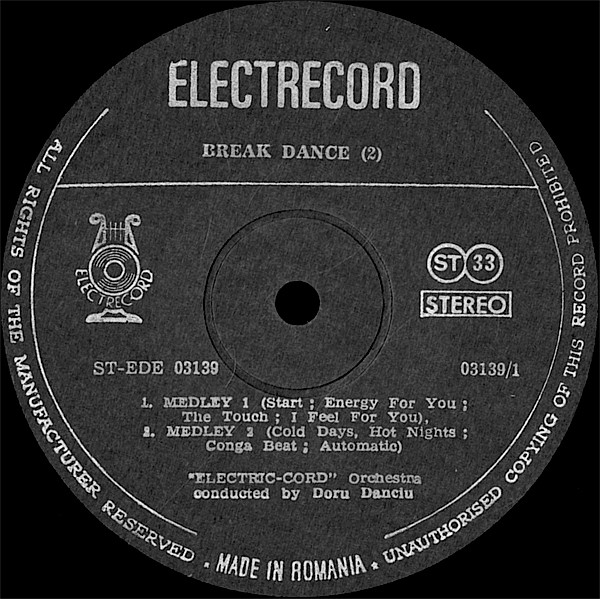 Electric Cord Conducted By Doru Danciu - Break Dance 2 | Electrecord (ST-EDE 03139) - 3