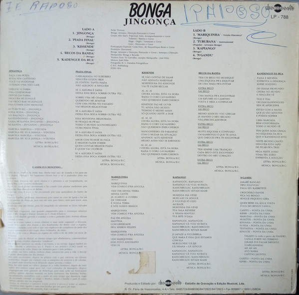 Bonga - Jingonça | Discossete (LP-788) - 2