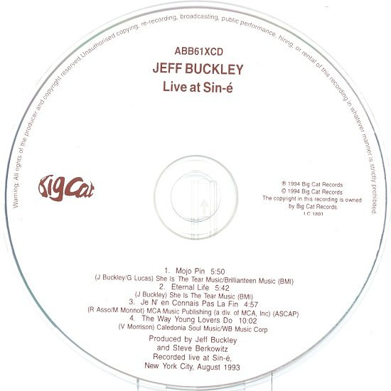 Jeff Buckley - Live At Sin-é | Big Cat (ABB61XCD) - 3