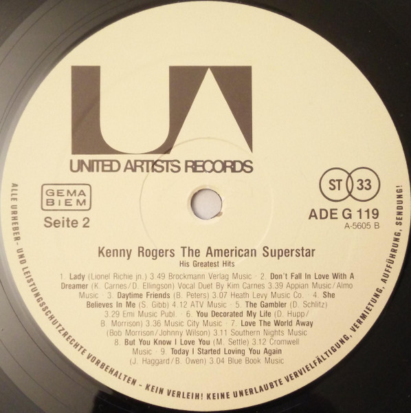 Kenny Rogers - The American Superstar - His Greatest Hits | Arcade (ADE G 119) - 4