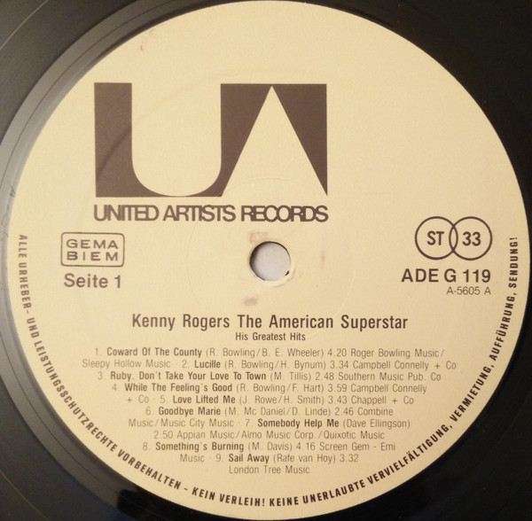 Kenny Rogers - The American Superstar - His Greatest Hits | Arcade (ADE G 119) - 3