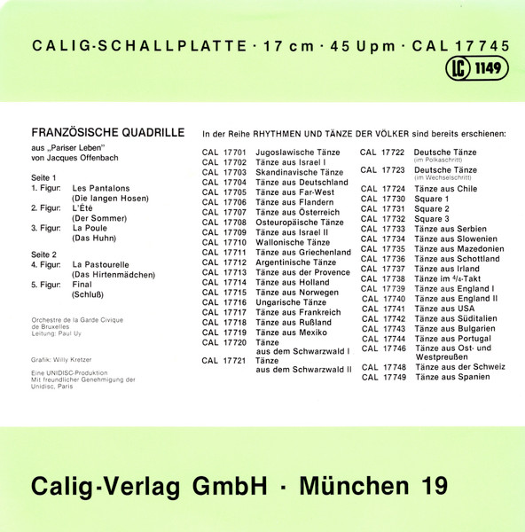 Jacques Offenbach - Französische Quadrille | Calig (CAL 17745) - 2 Jacques Offenbach - Französische Quadrille | Calig (CAL 17745) - 2