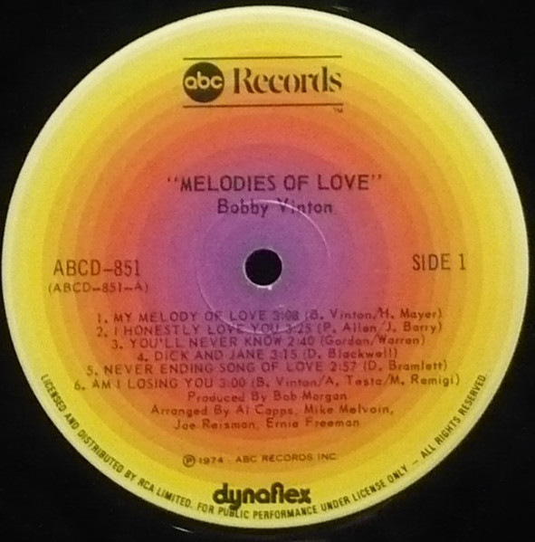 Bobby Vinton - Melodies Of Love | ABC Records (ABCD-851) - 3 Bobby Vinton - Melodies Of Love | ABC Records (ABCD-851) - 3