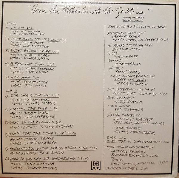 Blossom Dearie - From The Meticulous To The Sublime | Daffodil Records (BMD 102) - 2 Blossom Dearie - From The Meticulous To The Sublime | Daffodil Records (BMD 102) - 2