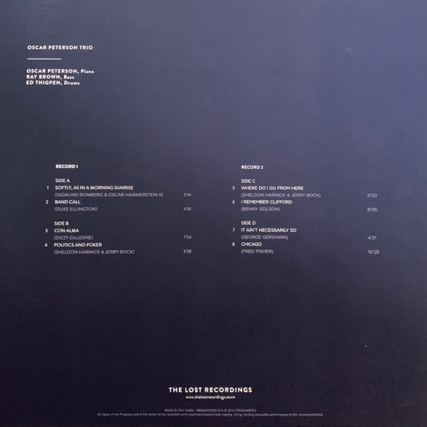The Oscar Peterson Trio - Live At The Concertgebouw 1961 | Fondamenta (TLR-1604023V) - 4