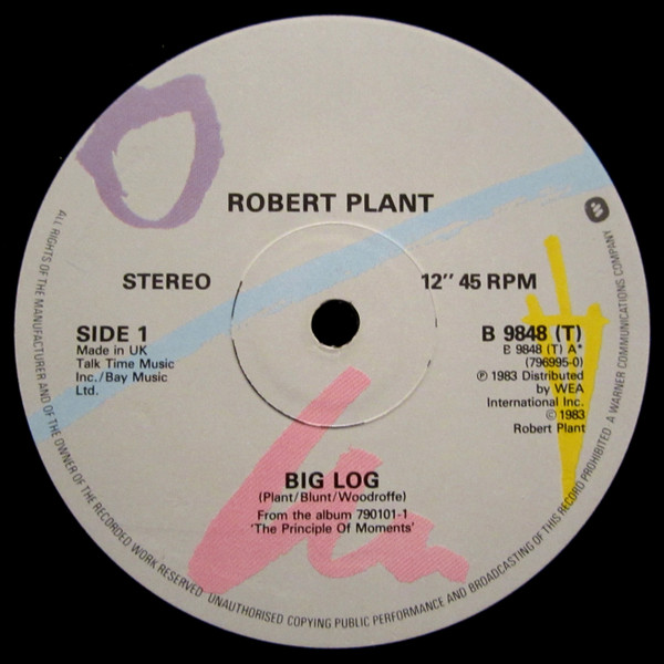 Robert Plant - Big Log (12") [Vinyl] | Atlantic (B9848T) - 3