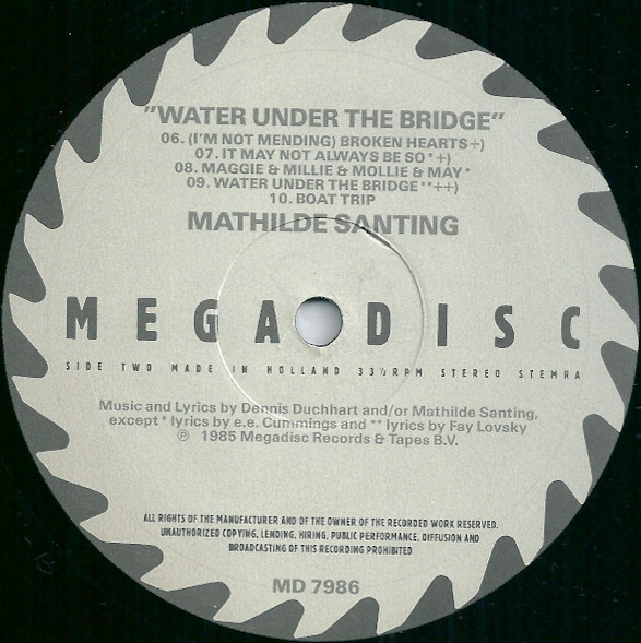 Mathilde Santing - Water Under The Bridge | Megadisc (MD 7986) - 4 Mathilde Santing - Water Under The Bridge | Megadisc (MD 7986) - 4