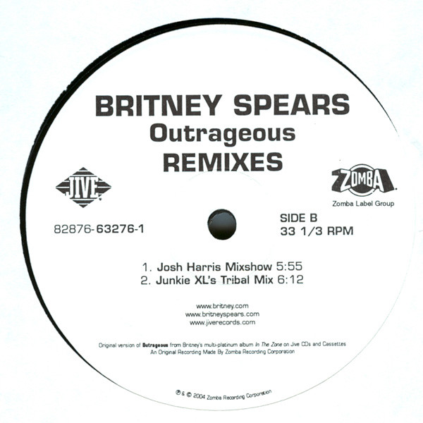 Britney Spears - Outrageous (12" Remixes) [Vinyl] | Jive (82876 63276 1) - 4