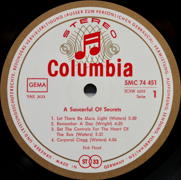 Pink Floyd - A Saucerful Of Secrets | Columbia (SMC 74 451) - 3