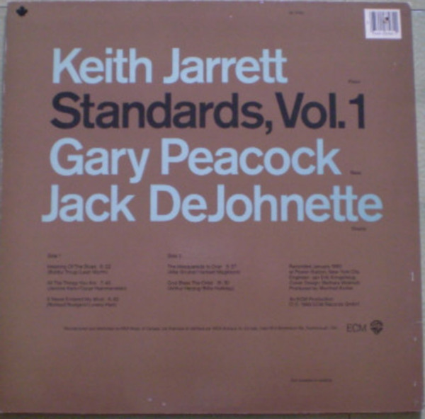 Keith Jarrett , Gary Peacock , Jack DeJohnette - Standards, Vol. 1 | ECM Records (92 37931) - 2 Keith Jarrett , Gary Peacock , Jack DeJohnette - Standards, Vol. 1 | ECM Records (92 37931) - 2