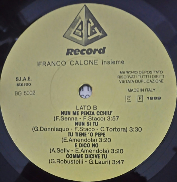Franco Calone - Insieme | BG Record (BG 5005) - 4
