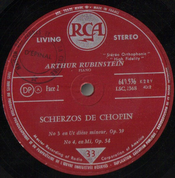 Arthur Rubinstein - Scherzos De Chopin | RCA (640.536) - 4 Arthur Rubinstein - Scherzos De Chopin | RCA (640.536) - 4