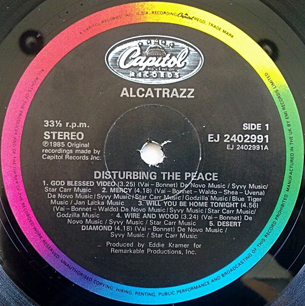 Alcatrazz - Disturbing The Peace | Capitol Records (EJ 24 0299 1) - 3 Alcatrazz - Disturbing The Peace | Capitol Records (EJ 24 0299 1) - 3