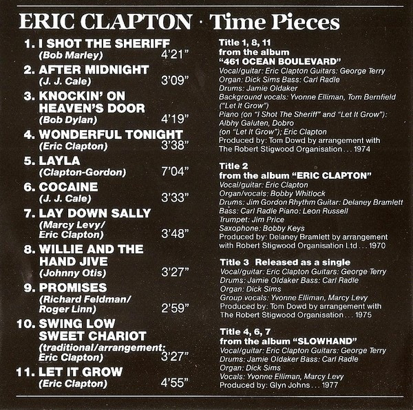 Eric Clapton - Time Pieces - The Best Of Eric Clapton | Polydor (800 014-2 YH) - 3