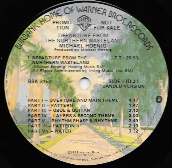Michael Hoenig - Departure From The Northern Wasteland | Warner Bros. Records (BSK 3152) - 3