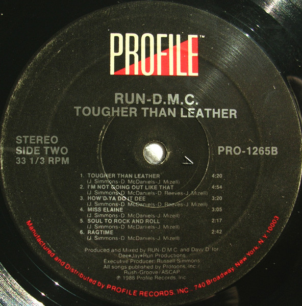 Run-DMC - Tougher Than Leather | Profile Records (PRO-1265) - 4 Run-DMC - Tougher Than Leather | Profile Records (PRO-1265) - 4