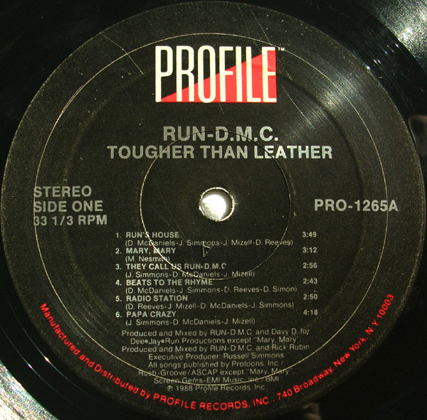 Run-DMC - Tougher Than Leather | Profile Records (PRO-1265) - 3 Run-DMC - Tougher Than Leather | Profile Records (PRO-1265) - 3