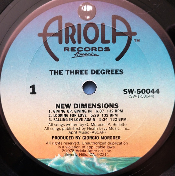 The Three Degrees - New Dimensions | Ariola Records America (SW 50044) - 4