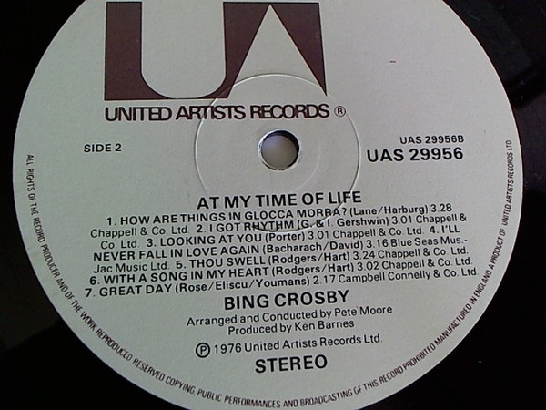 Bing Crosby - At My Time Of Life | United Artists Records (UAS 29956) - 3 Bing Crosby - At My Time Of Life | United Artists Records (UAS 29956) - 3