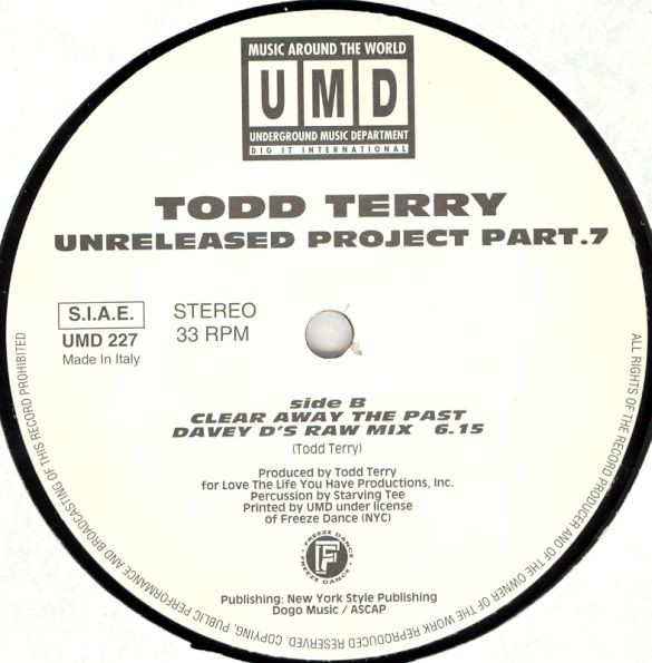 Todd Terry - Unreleased Project Part 7 | Underground Music Department (UMD) (UMD 227) - 3