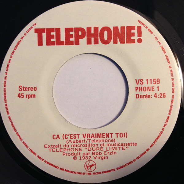 Téléphone - Cendrillon (7") [Vinyl] | Virgin (VS 1159) - 2