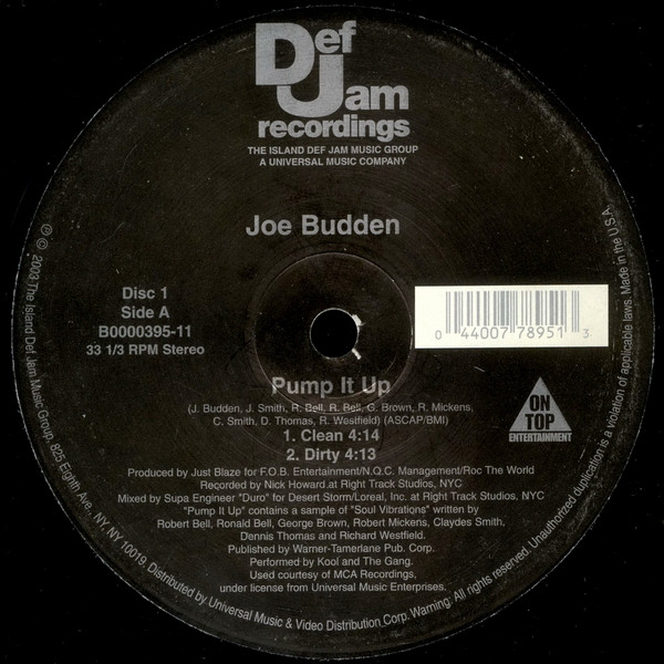 Joe Budden - Pump It Up | Def Jam Recordings (B0000395-11)