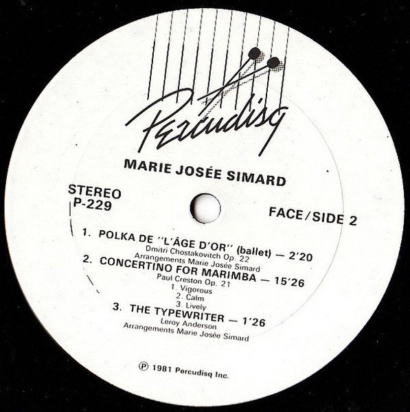 Marie-Josée Simard - Marie Josée Simard | Percudisq (P-229) - 4 Marie-Josée Simard - Marie Josée Simard | Percudisq (P-229) - 4
