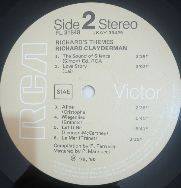 Richard Clayderman - Richard's Themes | RCA (PL 31548) - 2