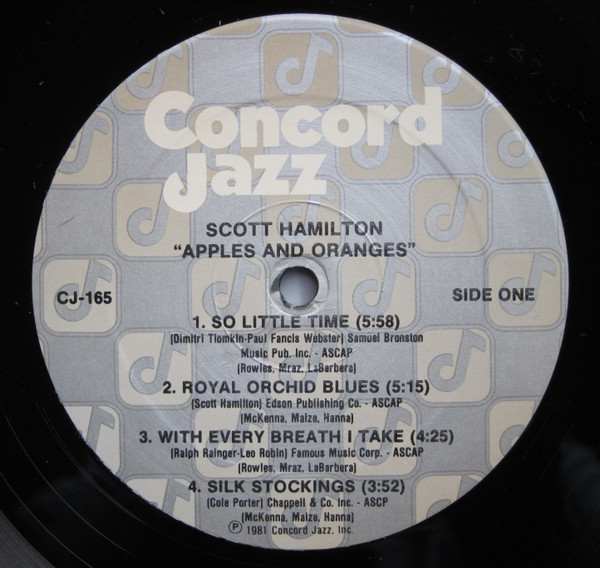 Scott Hamilton - Apples And Oranges | Concord Jazz (CJ-165) - 3