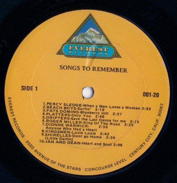 Various - 20 Songs To Remember | Everest (EV001) - 3