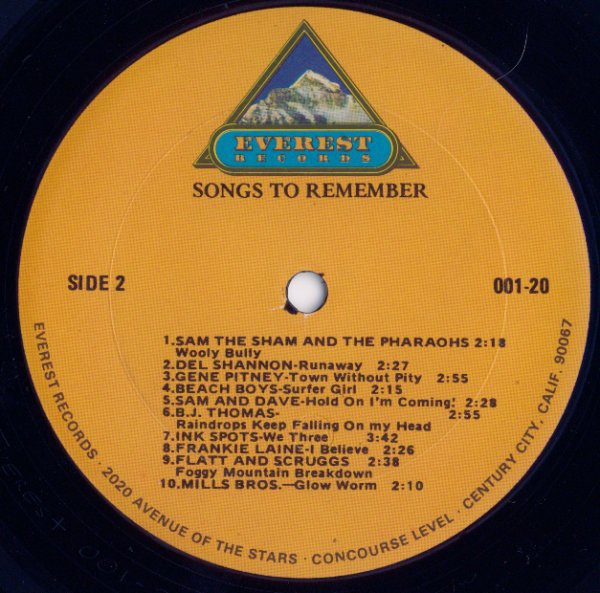 Various - 20 Songs To Remember | Everest (EV001) - 4