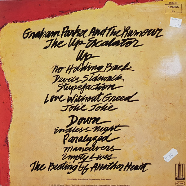 Graham Parker - The Up Escalator | Stiff Records (6.24355 BL) - 2 Graham Parker - The Up Escalator | Stiff Records (6.24355 BL) - 2