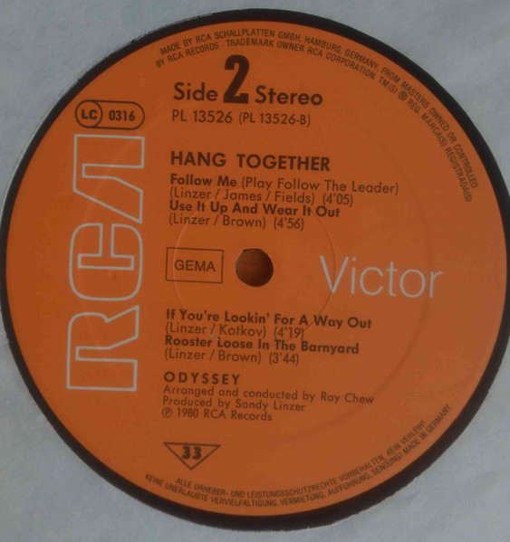 Odyssey - Hang Together | RCA (PL 13526) - 3 Odyssey - Hang Together | RCA (PL 13526) - 3