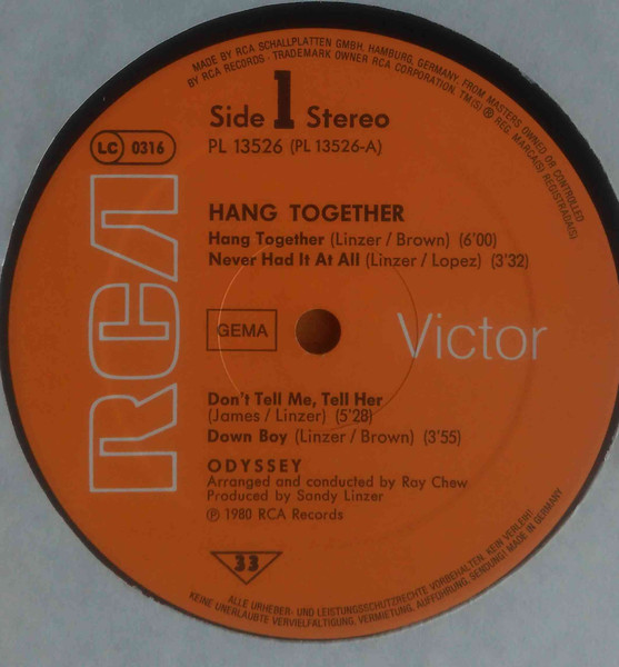 Odyssey - Hang Together | RCA (PL 13526) - 4 Odyssey - Hang Together | RCA (PL 13526) - 4