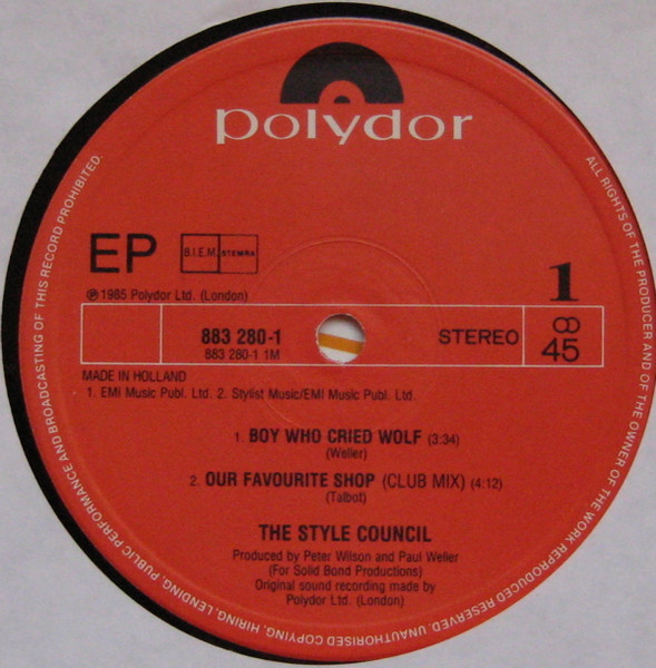 The Style Council - Boy Who Cried Wolf | Polydor (883 280-1) - 3 The Style Council - Boy Who Cried Wolf | Polydor (883 280-1) - 3