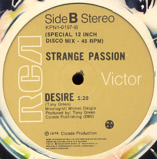 Strange Passion - Desire (12") [Vinyl] | RCA Victor (KPN1-0197) - 2