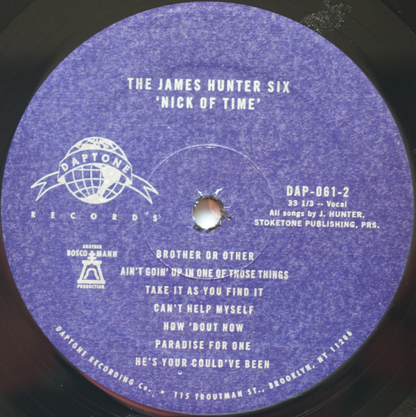 The James Hunter Six - Nick Of Time | Daptone Records (DAP-061) - 3