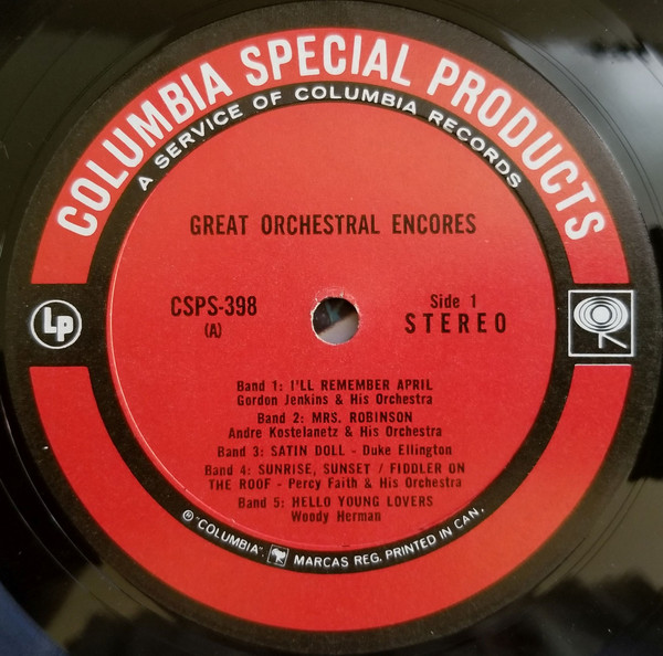 Various - Great Orchestral Encores [Vinyl] | Columbia Special Products (CSPS 398) - 2