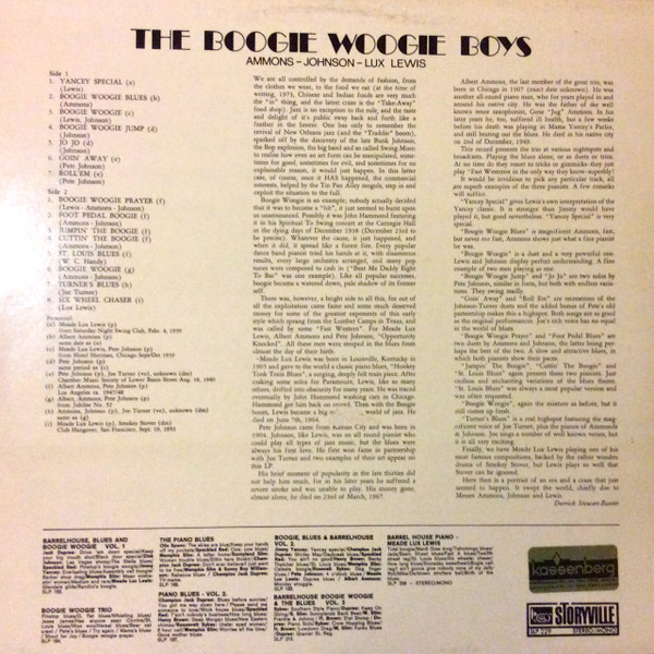 Albert Ammons , Pete Johnson , Meade "Lux" Lewis , Big Joe Turner - The Boogie Woogie Boys | Storyville (SLP 229) - 2