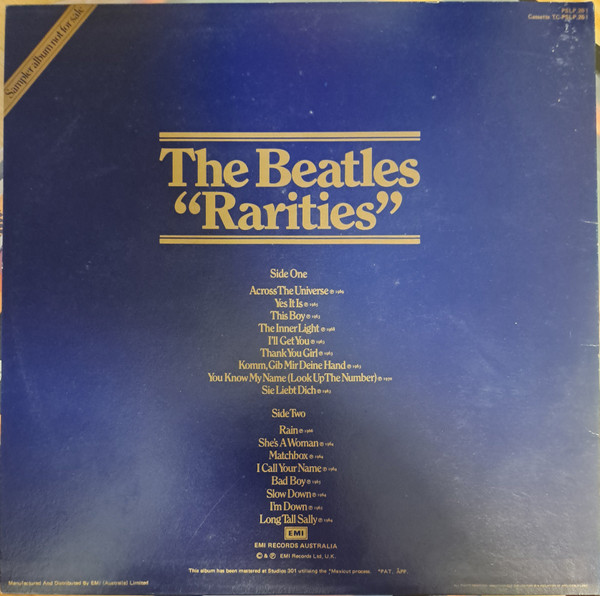 The Beatles - Rarities | EMI Records Australia (PSLP-261) - 2 The Beatles - Rarities | EMI Records Australia (PSLP-261) - 2