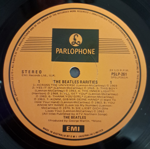 The Beatles - Rarities | EMI Records Australia (PSLP-261) - 3 The Beatles - Rarities | EMI Records Australia (PSLP-261) - 3