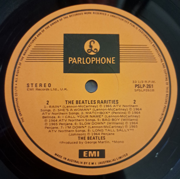The Beatles - Rarities | EMI Records Australia (PSLP-261) - 4 The Beatles - Rarities | EMI Records Australia (PSLP-261) - 4