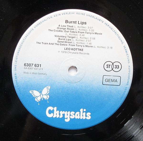 Leo Kottke - Burnt Lips | Chrysalis (6307 631) - 2